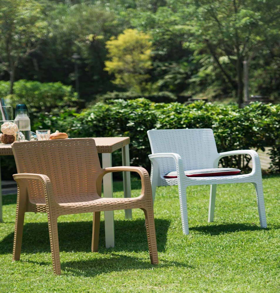 Koppla Stackable Rattan Dining Arm Chair - Image 2