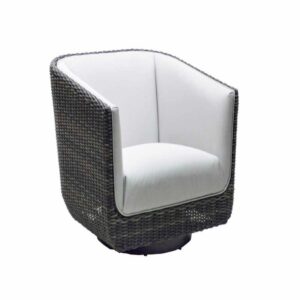 Tribeca Woven Upholstered Swivel Lounger Chair