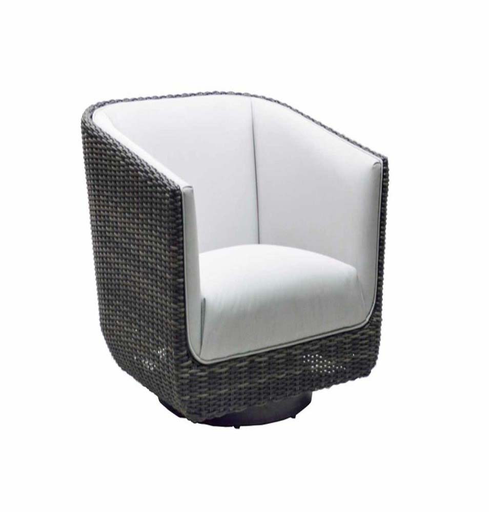 Tribeca Woven Upholstered Swivel Lounger Chair