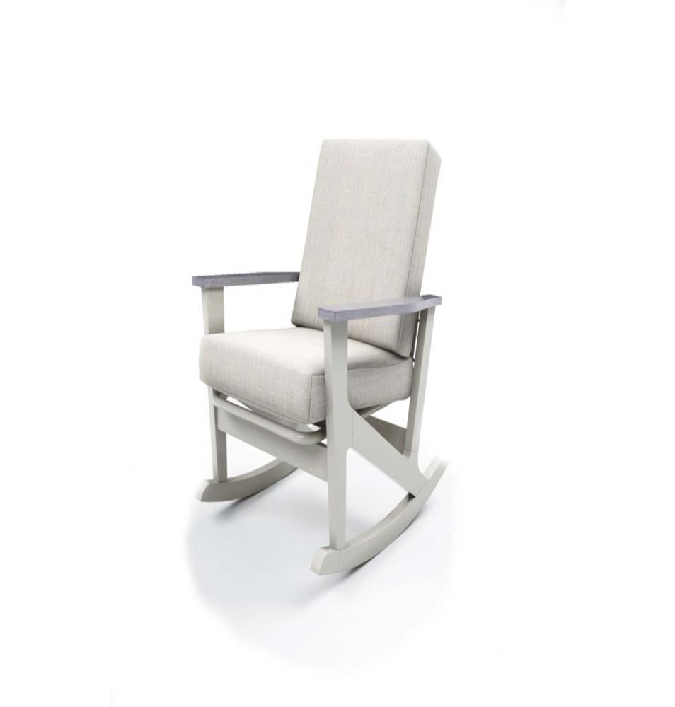 Wexler MGP Cushion Chat Height Rocker w/ Rustic Arms