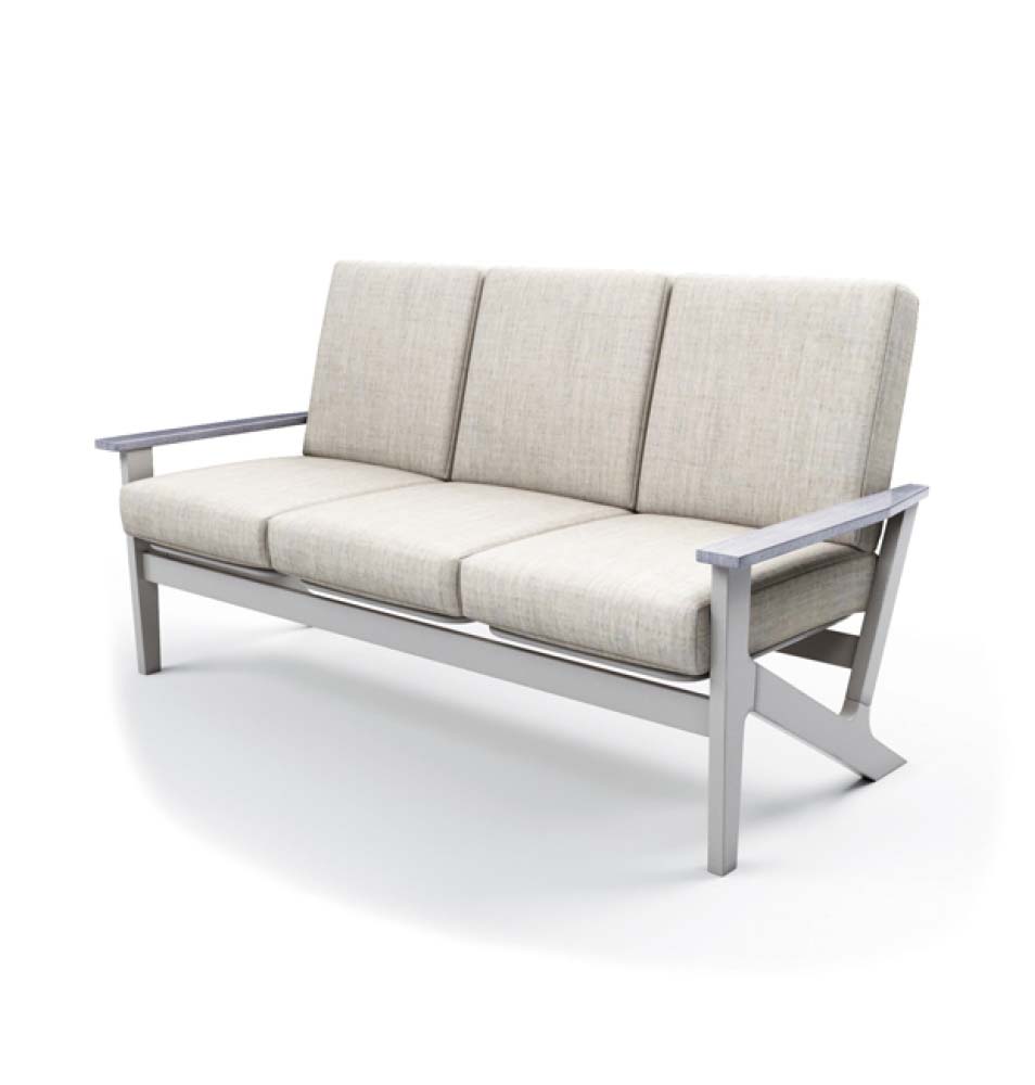 Wexler MGP Cushion Chat Height Three-Seat Sofa w/ Rustic Arms