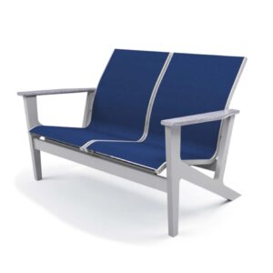 Wexler Sling Chat Height Loveseat w/ Rustic Arms