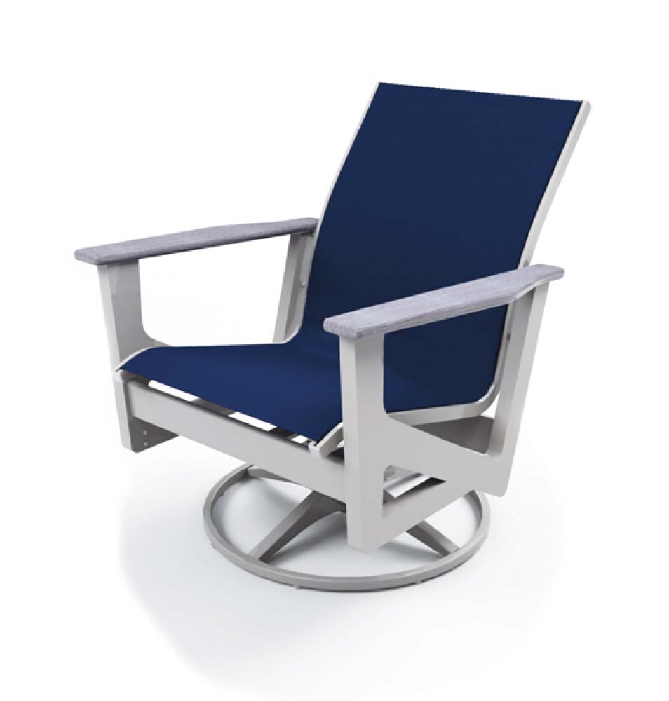 Wexler Sling Chat Height Swivel Rocker w/ Rustic Arms