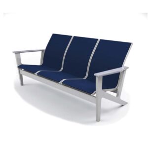 Wexler Sling Chat Height Three-Seat Sofa w/ Rustic Arms