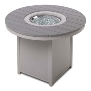 54" Round Rustic Top Fire Table