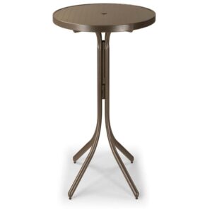 Aluminum Slat Top Table 36" Round Bar Height Table w/ hole