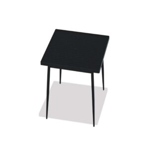 Aluminum Slat Top Table 42" Square Dining Height Tapered Leg Table w/ hole