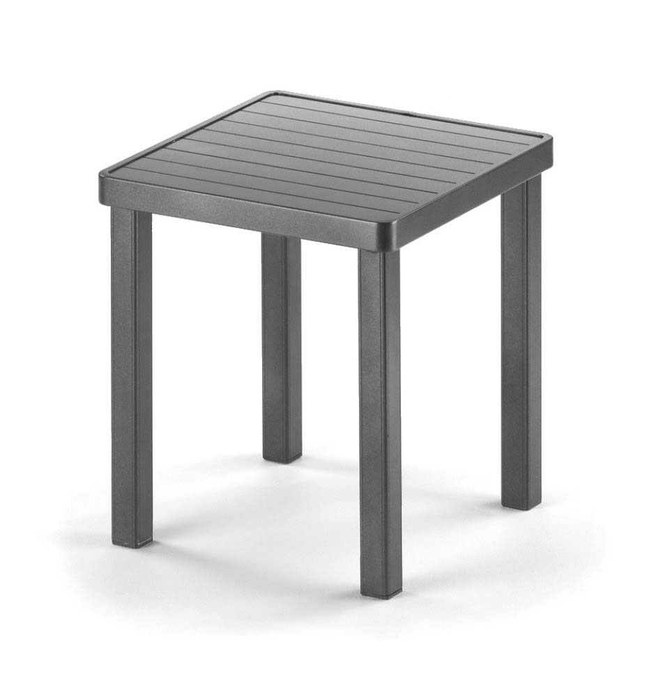 Aluminum Slat Top Table 18" Square End Table