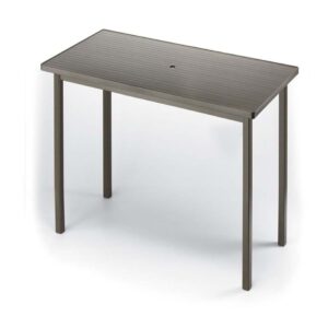 Aluminum Slat Top Table 42" x 84" Rectangular Bar Height Table w/ hole