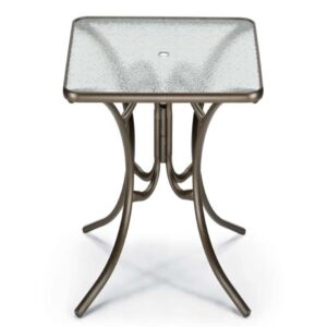Glass Top Table 36" Square Dining Table w/ hole
