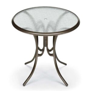 Glass Top Table 56" Round Dining Table w/ hole Ogee Rim