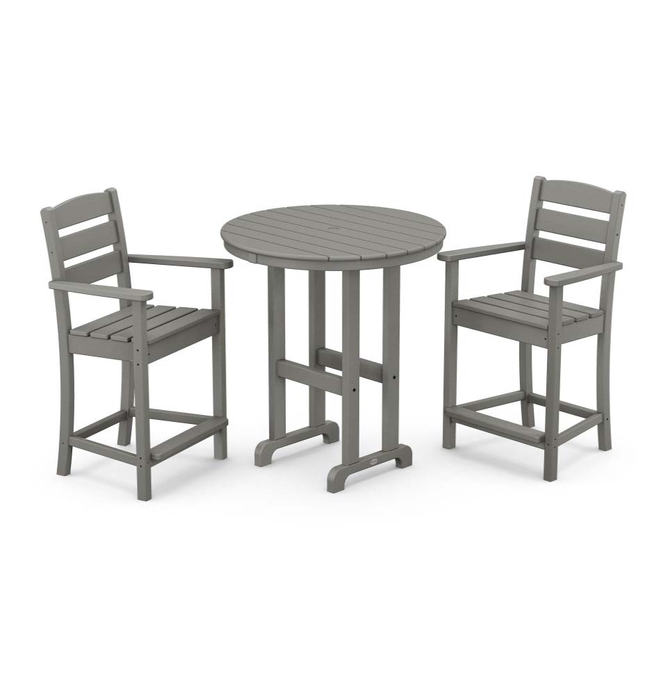 Lakeside 3-Piece Round Counter Arm Chair Set