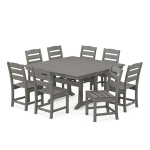 Lakeside 9-Piece Farmhouse Trestle Dining Set