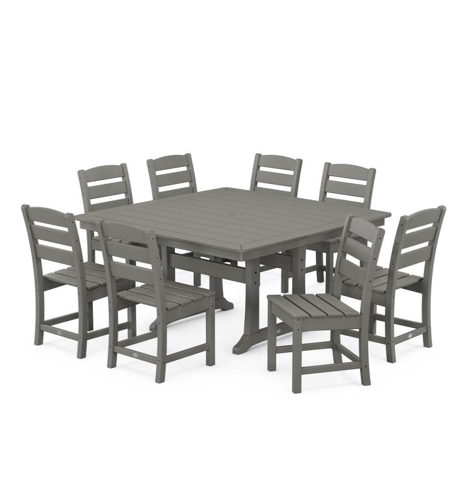 Lakeside 9-Piece Farmhouse Trestle Dining Set