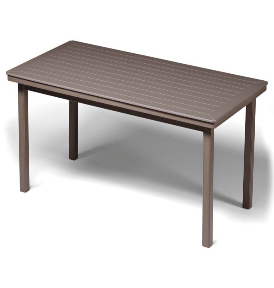 Marine Grade Polymer Top Table 42" x 84" Rectangular Dining Height Table w/ hole