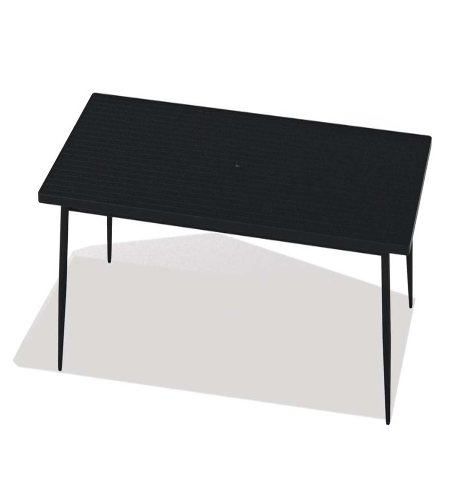 Marine Grade Polymer Top Table 42" x 84" Rectangular Dining Height Tapered Leg Table w/ hole