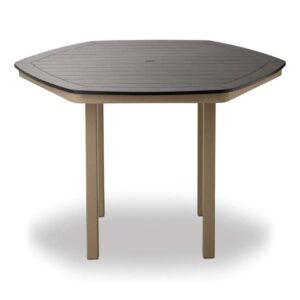 Marine Grade Polymer Top Table 62" Hexagonal Dining Height Table w/ hole