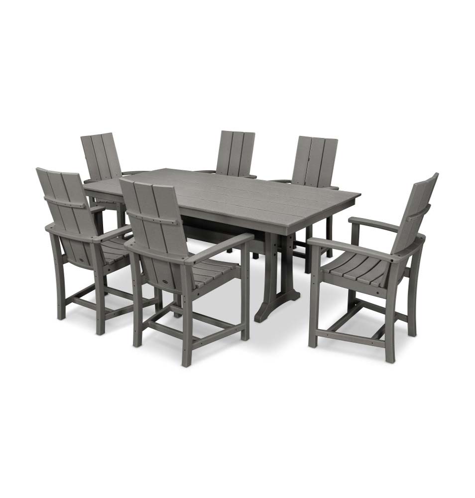 Modern Adirondack 7-Piece Farmhouse Trestle Dining Set