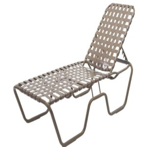Neptune Strap Armless Cross Weave Chaise Lounge - 18" SH - Stackable