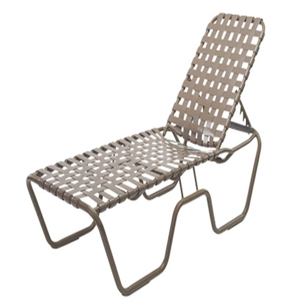 Neptune Strap Armless Cross Weave Chaise Lounge - 20" SH - Stackable